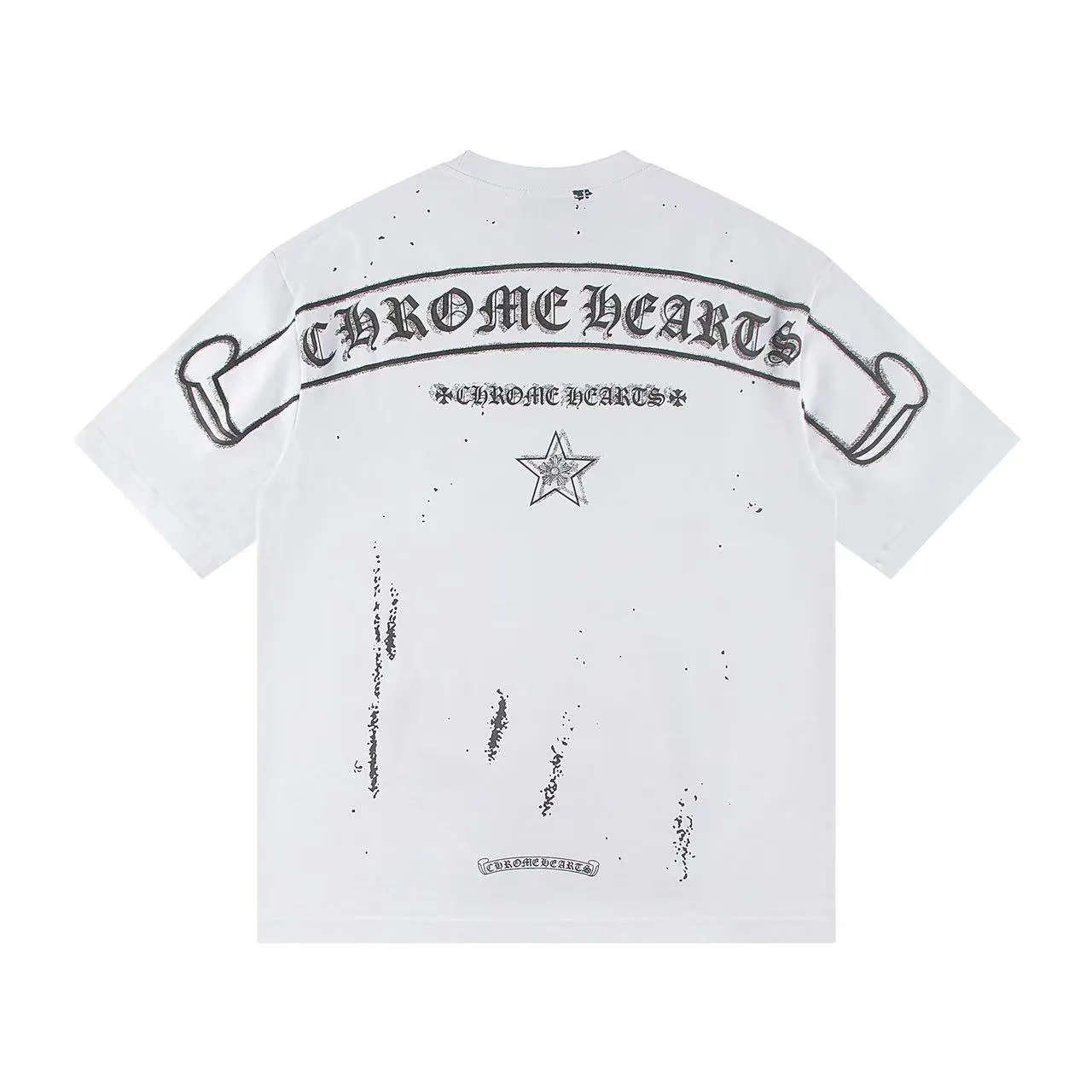 🅿️150 Style: 2025 new Croix Heart short-sleeved T-shirt Material: High version 300g double yarn combed cotton Size: S～XL Color: White Style number: Z025